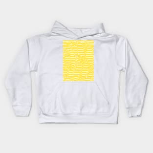 Spots and Stripes 2 - Lemon Yellow and White Kids Hoodie